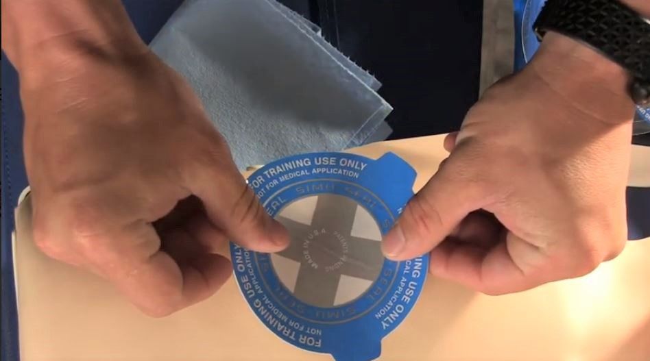 Police training Chest seal application on trauma